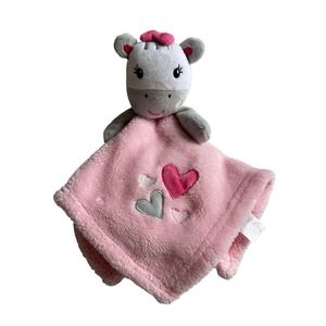 Baby Gear Zebra Hearts Pink Animal Baby Security Lovey Blanket Plush Soother